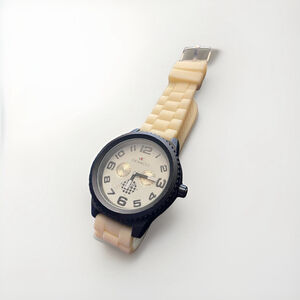 Men's Silicone Band Dressy Casual Hip Hop Fashion Watch Stainless Steel
